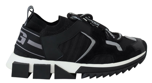 Dolce &amp; Gabbana Black Mesh Sorrento Trekking Sneakers Schuhe