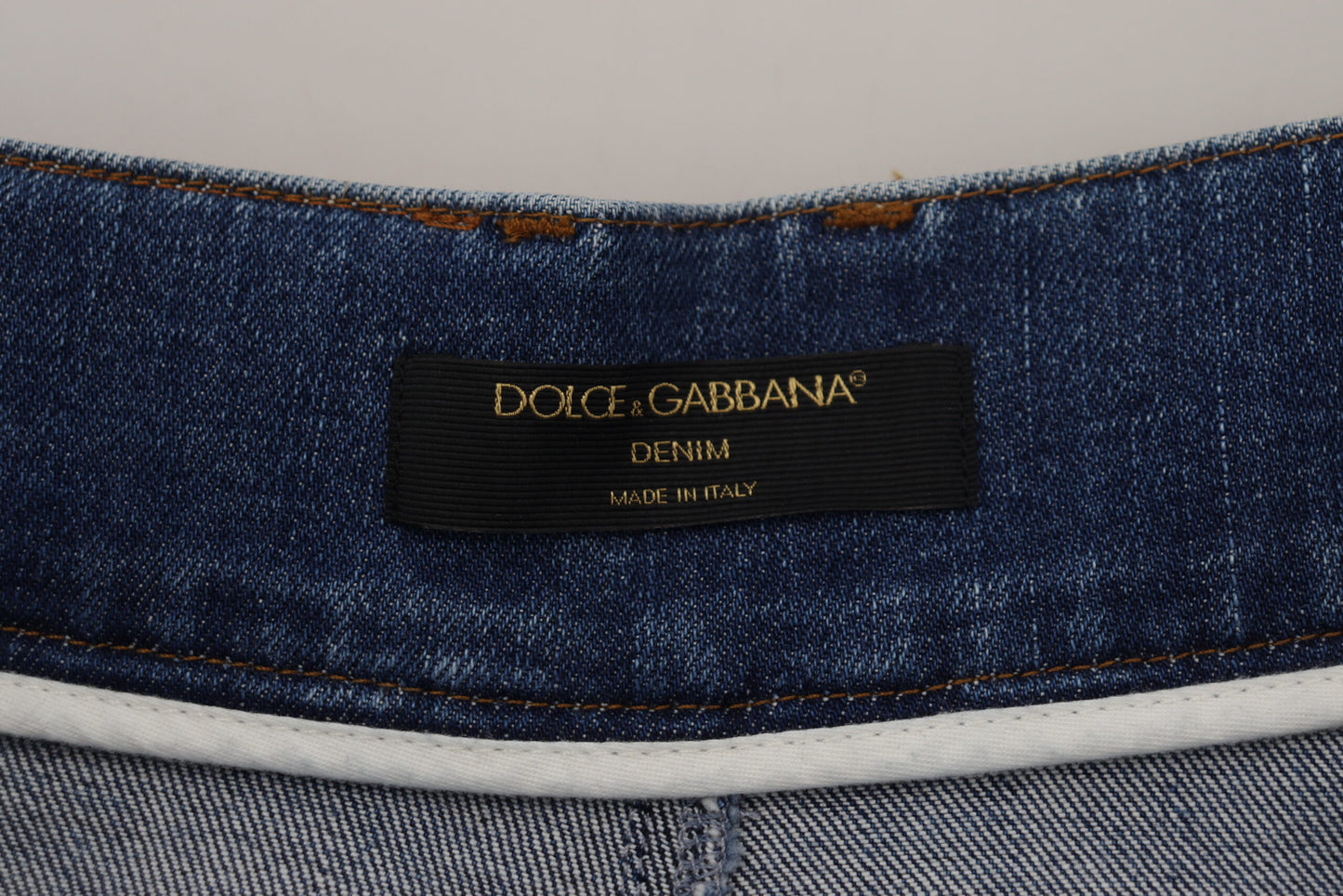 Dolce &amp; Gabbana Blue High Waist Denim Cotton Stretch Jeans