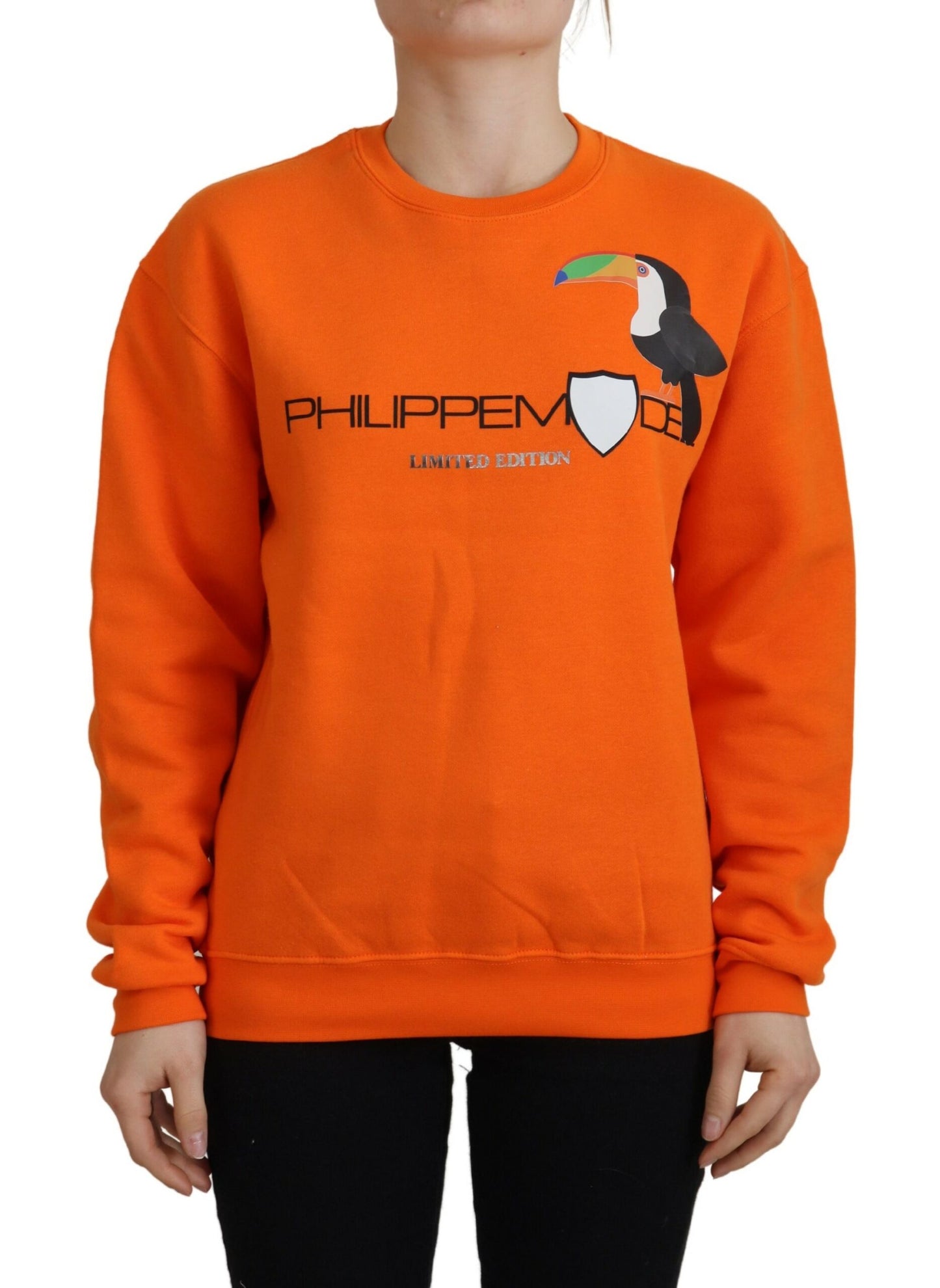 Philippe Model Orange bedruckter langärmliger Pullover