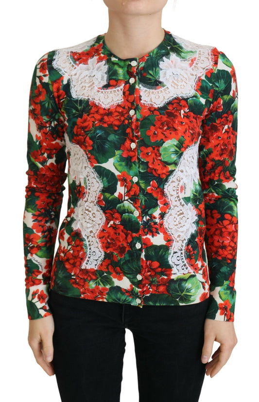 Dolce &amp; Gabbana Multicolor Wool Floral Cardigan Sweater