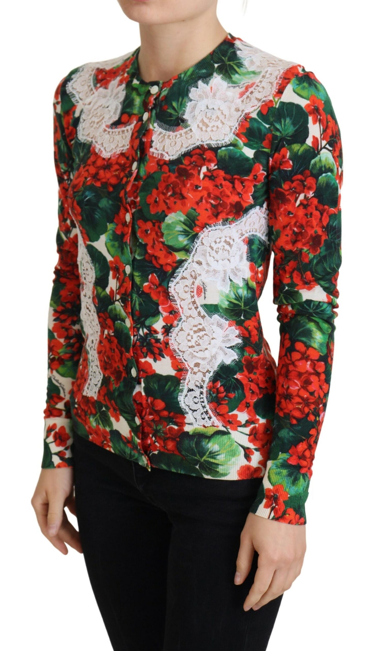 Dolce &amp; Gabbana Multicolor Wool Floral Cardigan Sweater