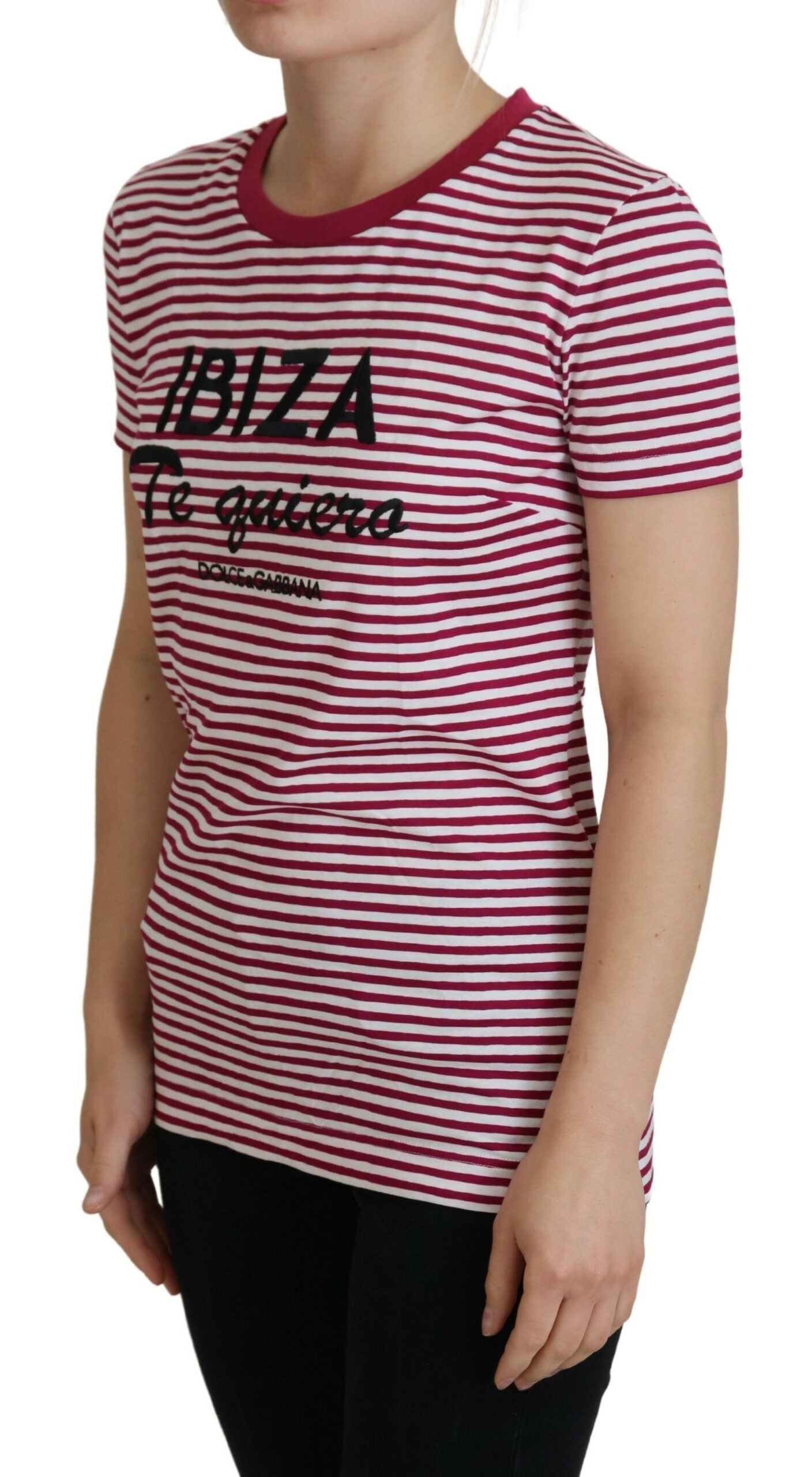 Dolce &amp; Gabbana Weiß-Rosa IBIZA Exklusives T-Shirt