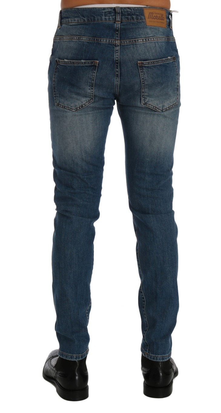 Frankie Morello Blue Wash Napunit na Dunfermile Slim Fit Jeans