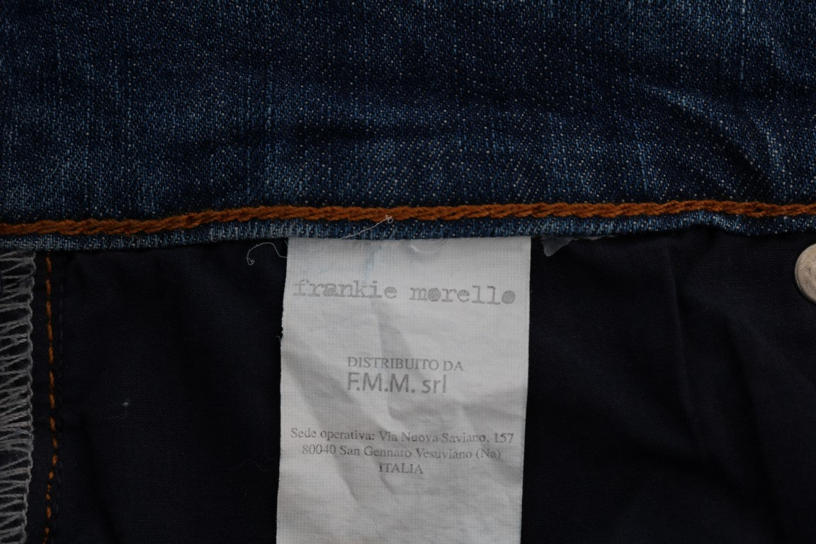 Frankie Morello Blue Wash Napunit na Dunfermile Slim Fit Jeans