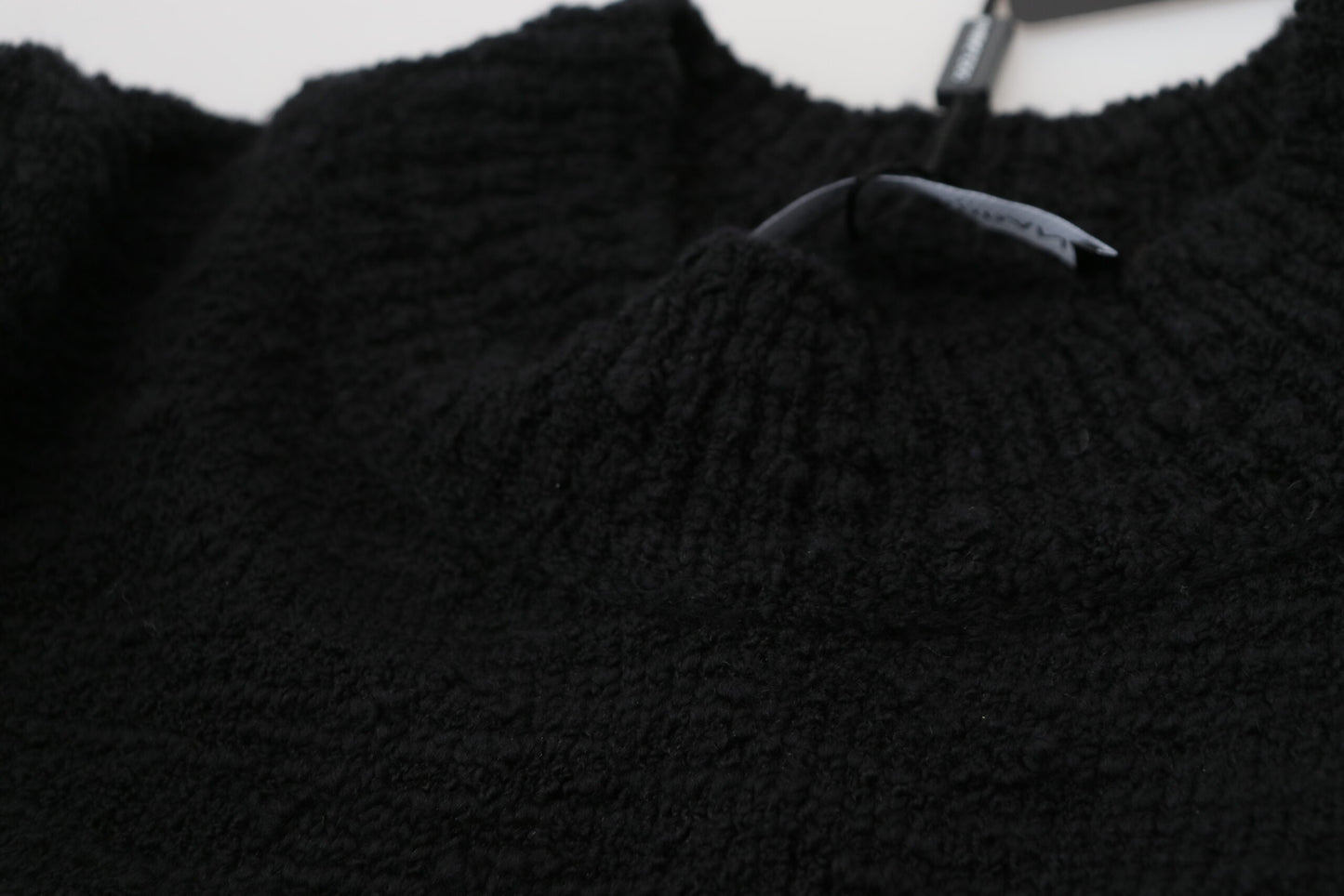 Dolce &amp; Gabbana Black Wool Knit Crewneck Pullover Sweater