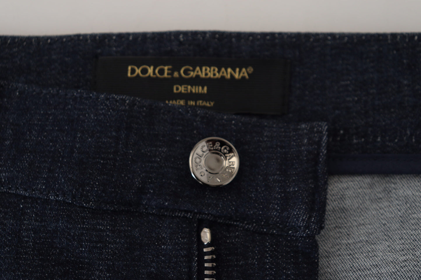 Dolce &amp; Gabbana Blue Floral Print Straight Denim Jeans