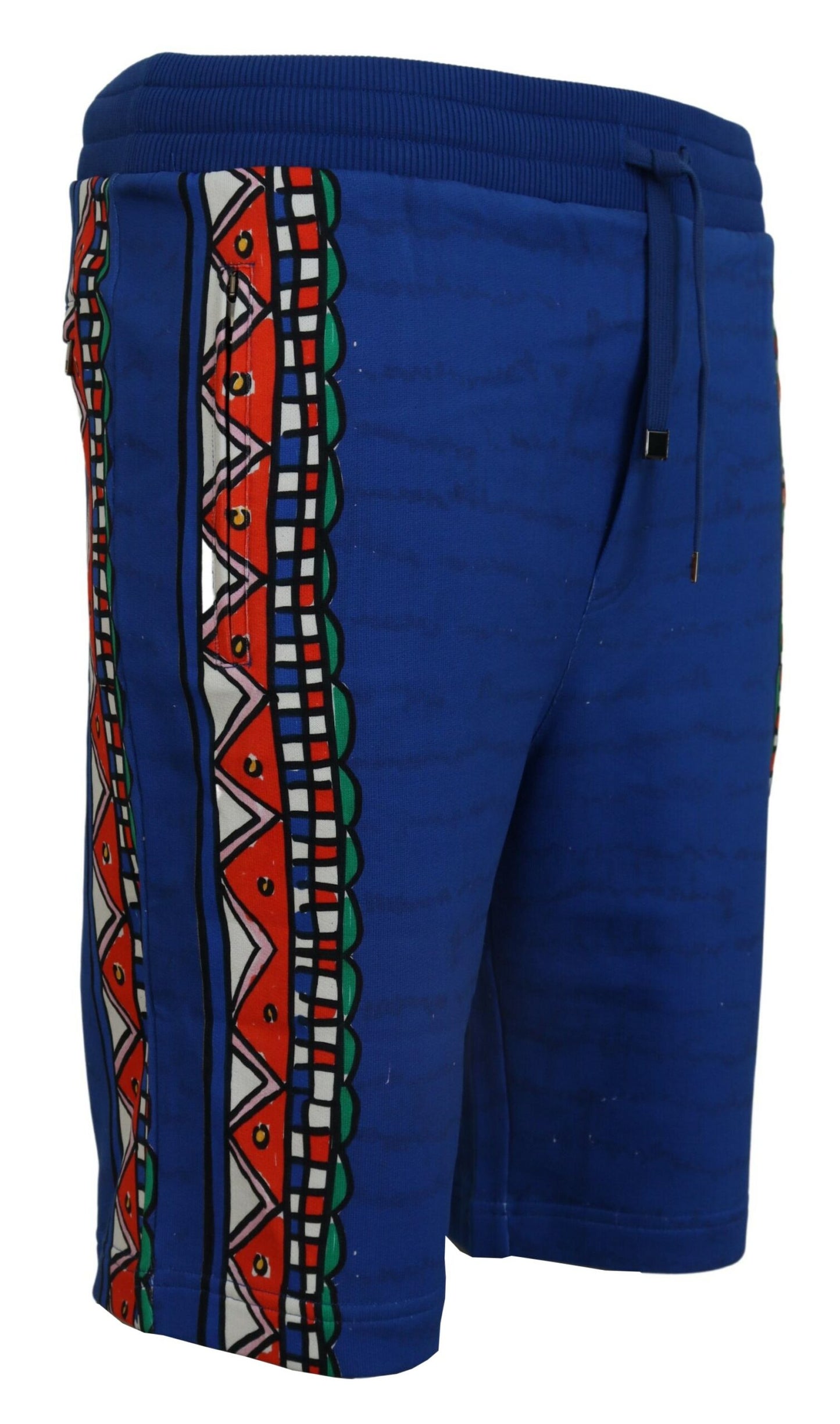 Dolce &amp; Gabbana Blue Cotton Printed Bermuda Shorts