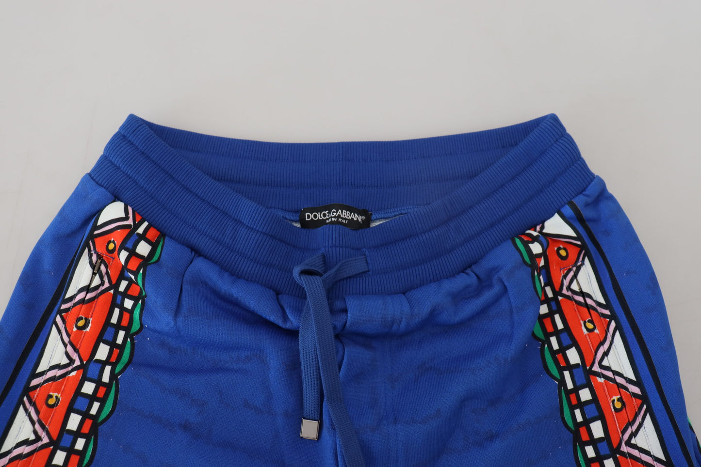 Dolce &amp; Gabbana Blue Cotton Printed Bermuda Shorts