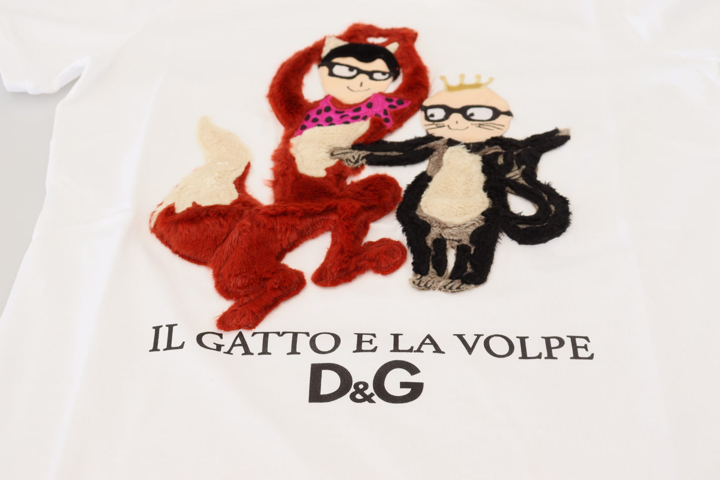 Dolce &amp; Gabbana T-Shirt-Oberteil, weiß, strukturiert, kurzärmelig