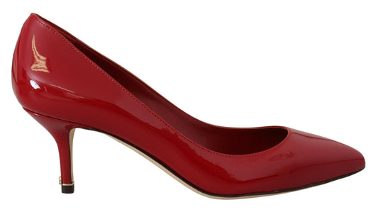 Dolce &amp; Gabbana Rote Kitten-Heels-Pumps aus Lackleder