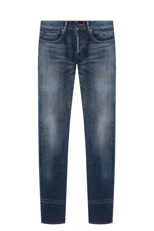 Saint Laurent Blue Cotton Jeans at Pant