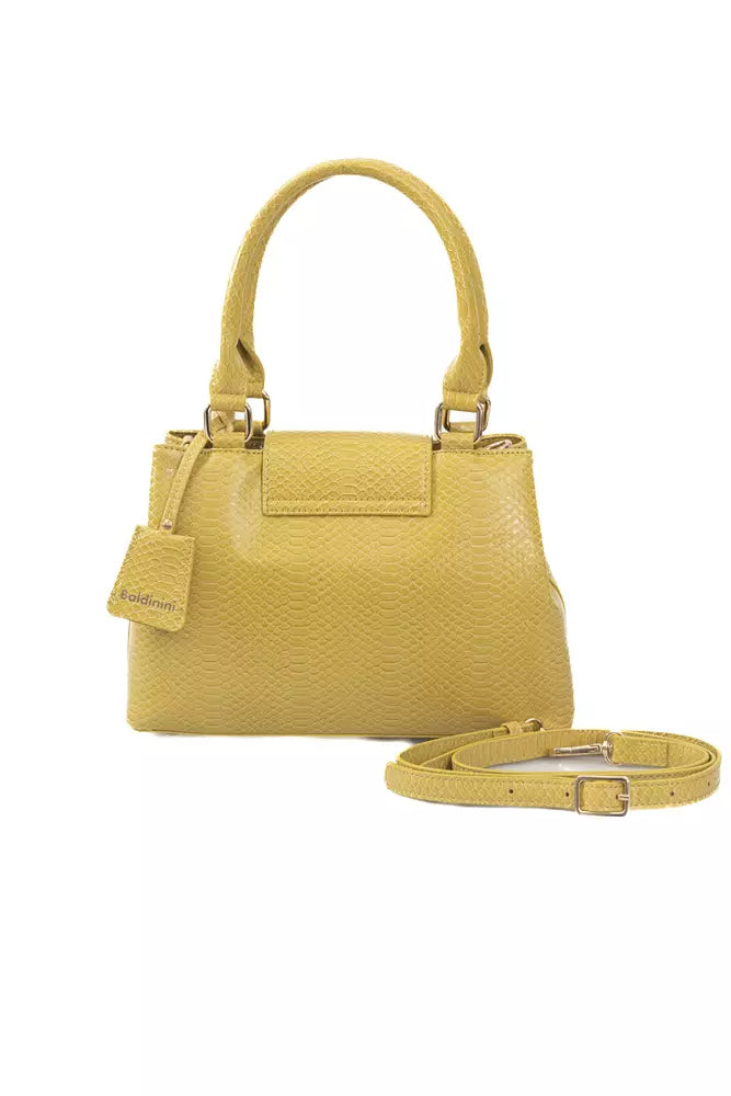 Baldinini Trend Chic Sunshine Yellow Umhängetasche mit goldenen Akzenten