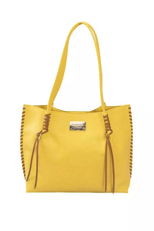 Baldinini Trend Chic Gelbe Handtasche mit goldenen Details