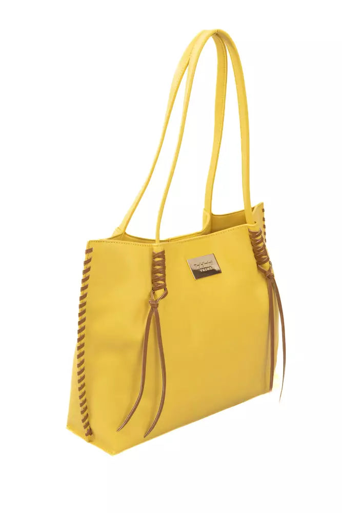 Baldinini Trend Chic Gelbe Handtasche mit goldenen Details