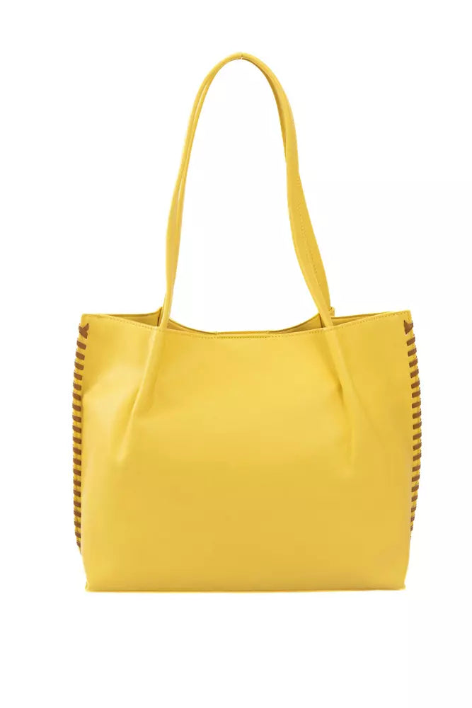 Baldinini Trend Chic Gelbe Handtasche mit goldenen Details