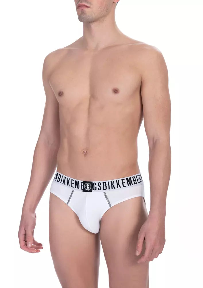 Bikkembergs Essential White Slips im Doppelpack – reine Baumwollmischung