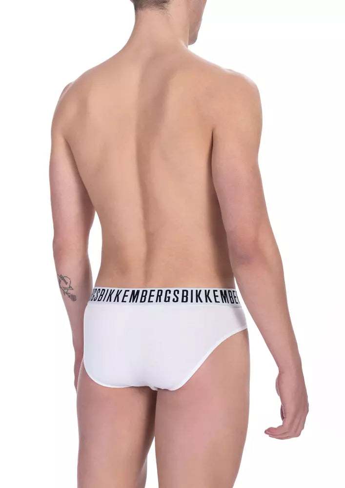 Bikkembergs Essential White Slips im Doppelpack – reine Baumwollmischung