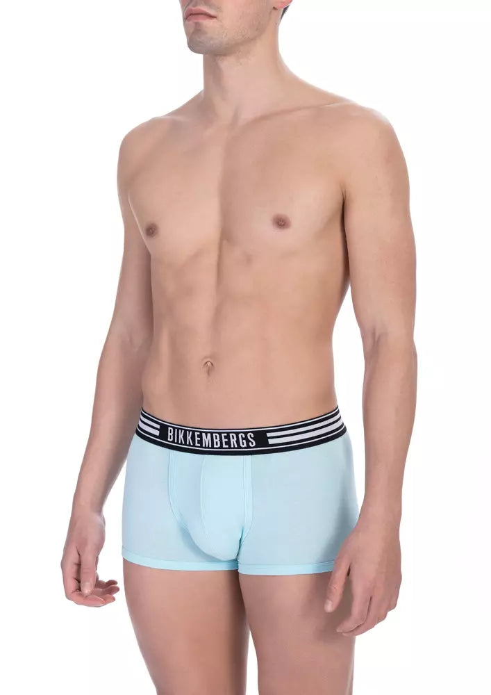 Bikkembergs elegante hellblaue Baumwoll-Unterhose im Doppelpack