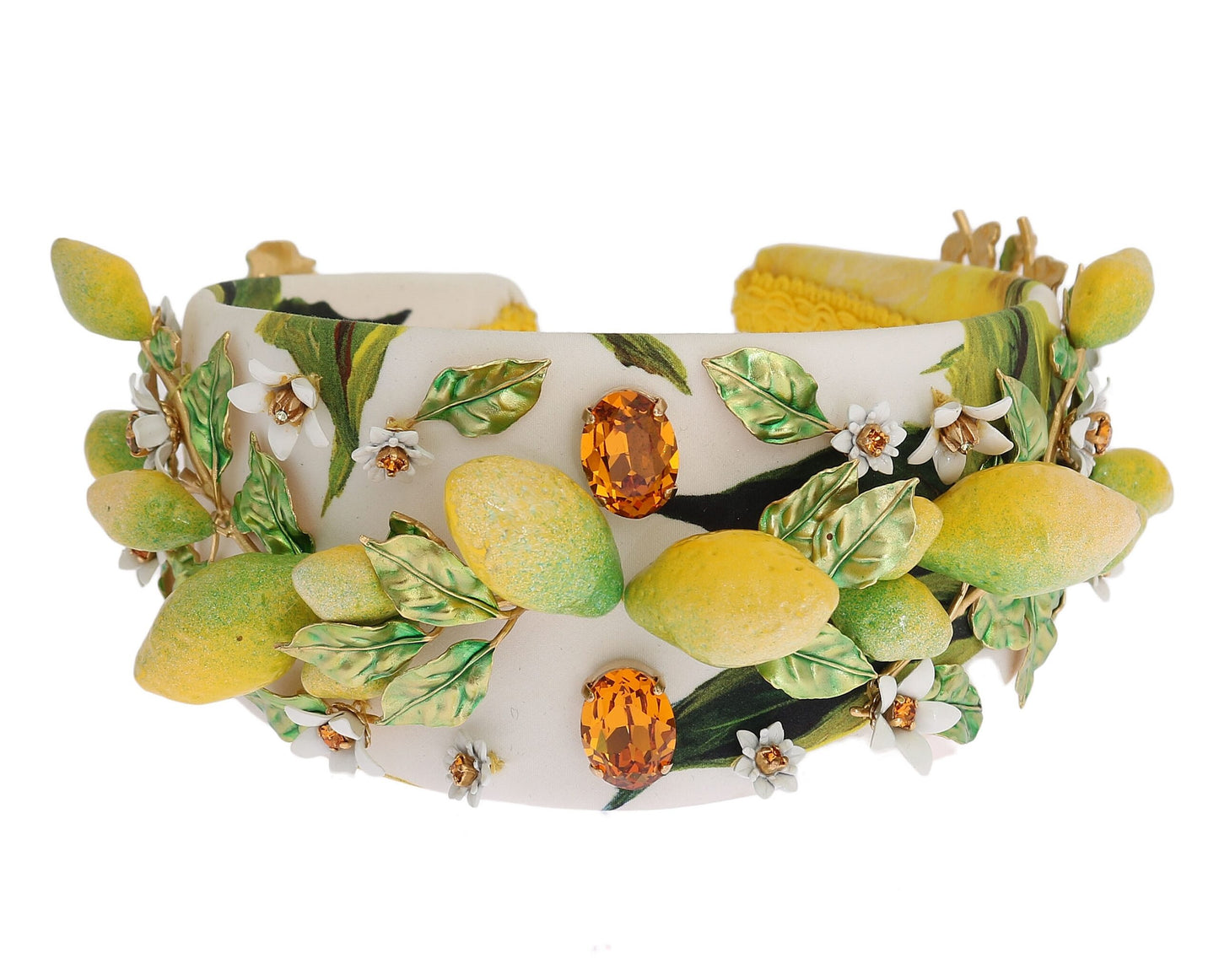 Dolce &amp; Gabbana Yellow Lemons Sicily Kristall-Diadem-Tiara-Stirnband