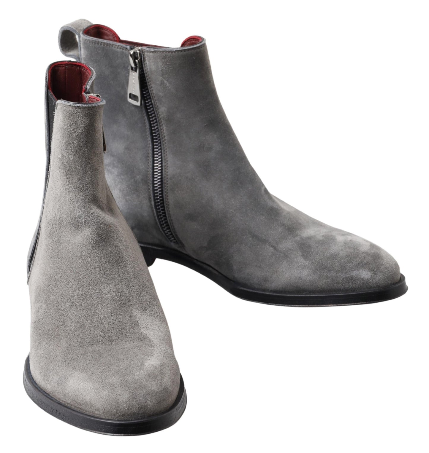 Dolce & Gabbana Elegant Gray Chelsea Leather Boots