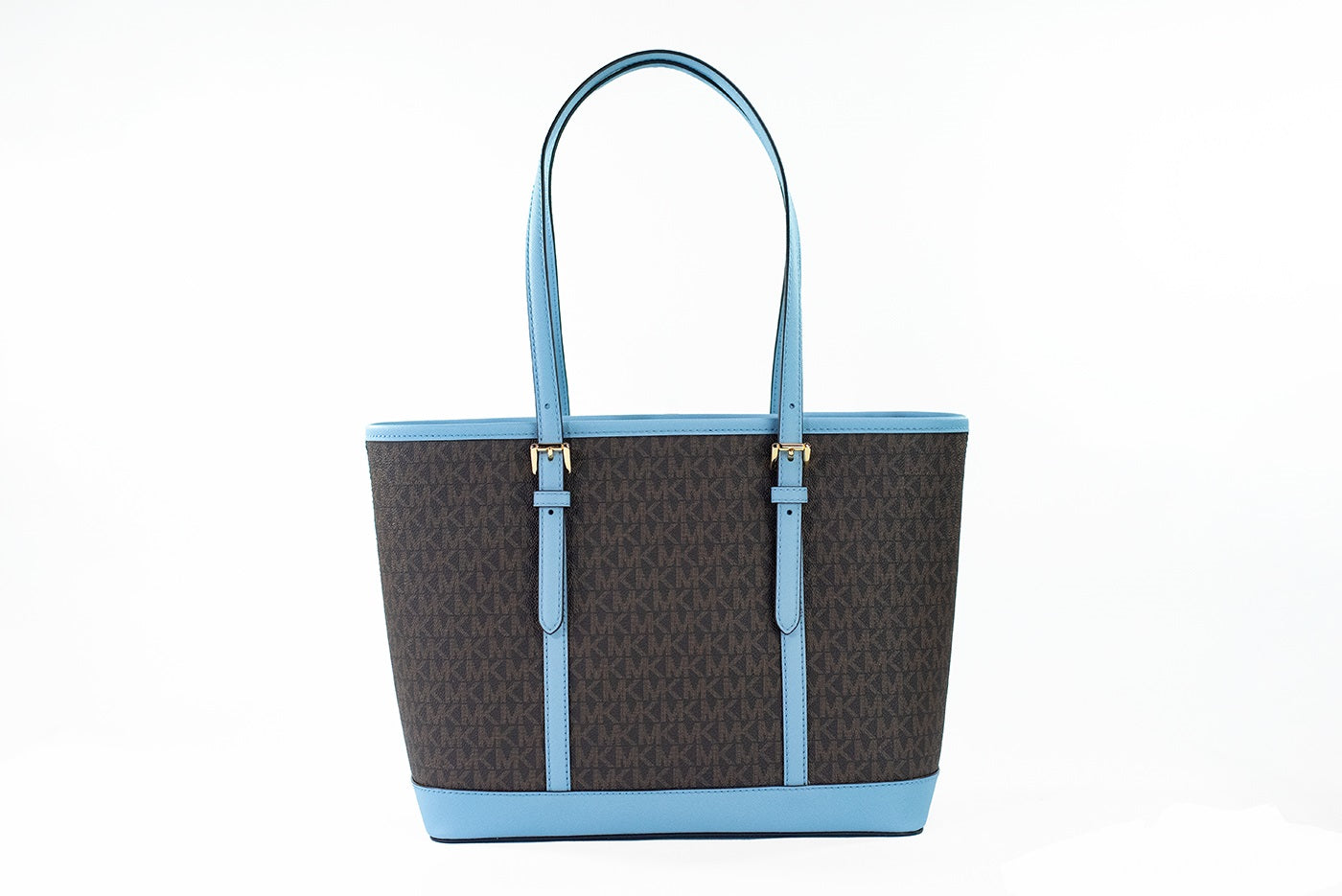 Michael Kors Jet Set Travel Kleine Umhängetasche aus PVC in Hellblau und Braun