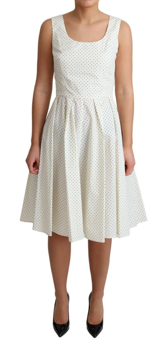 Dolce &amp; Gabbana White Polka Dotted Cotton A-Line Dress