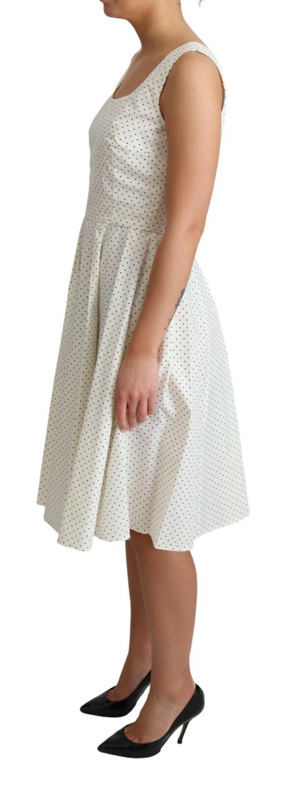 Dolce &amp; Gabbana White Polka Dotted Cotton A-Line Dress