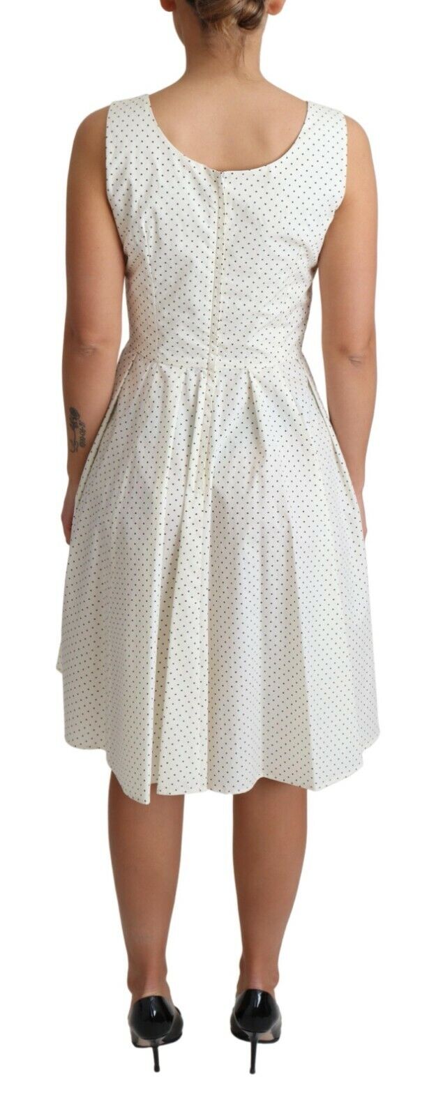 Dolce &amp; Gabbana White Polka Dotted Cotton A-Line Dress