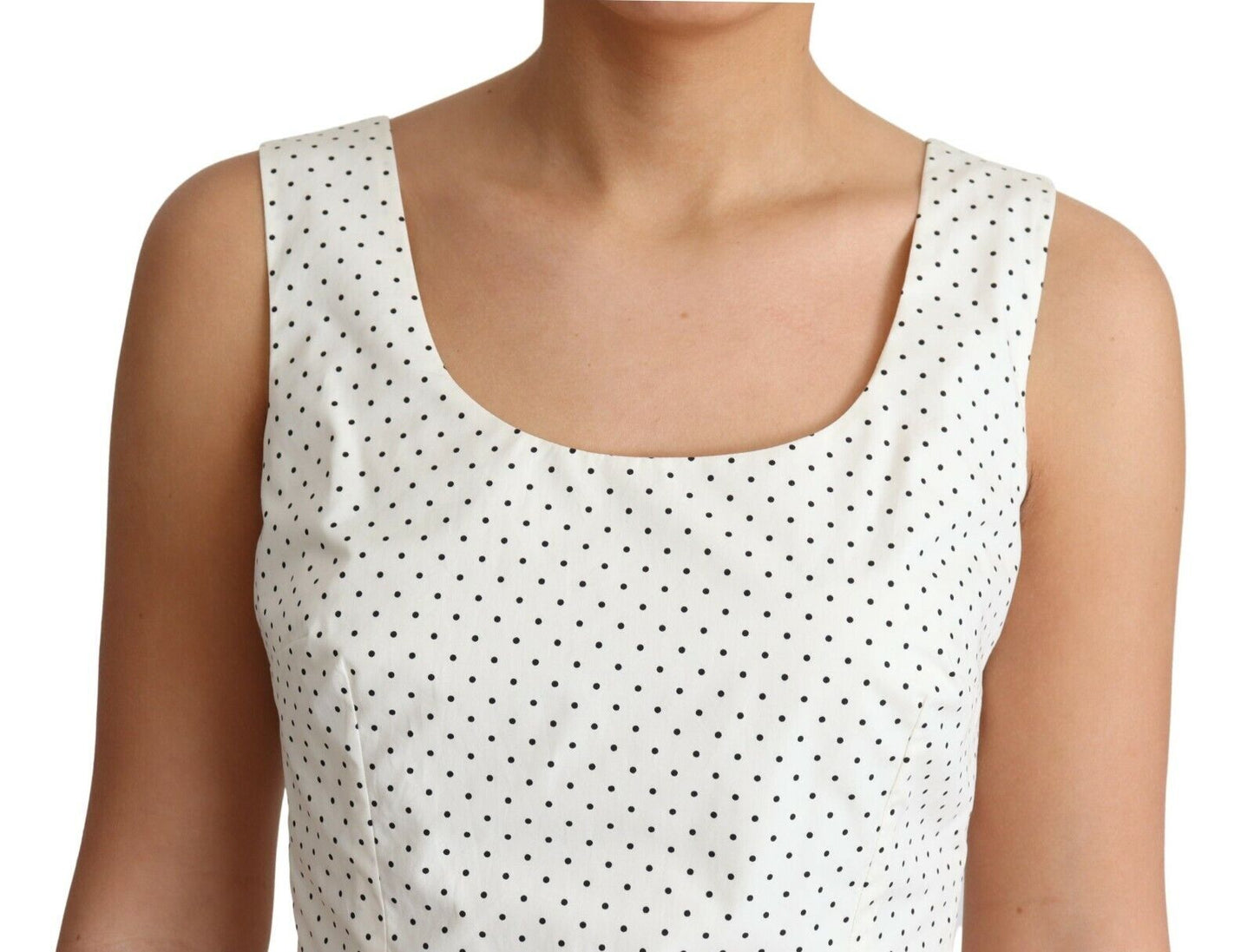 Dolce &amp; Gabbana White Polka Dotted Cotton A-Line Dress