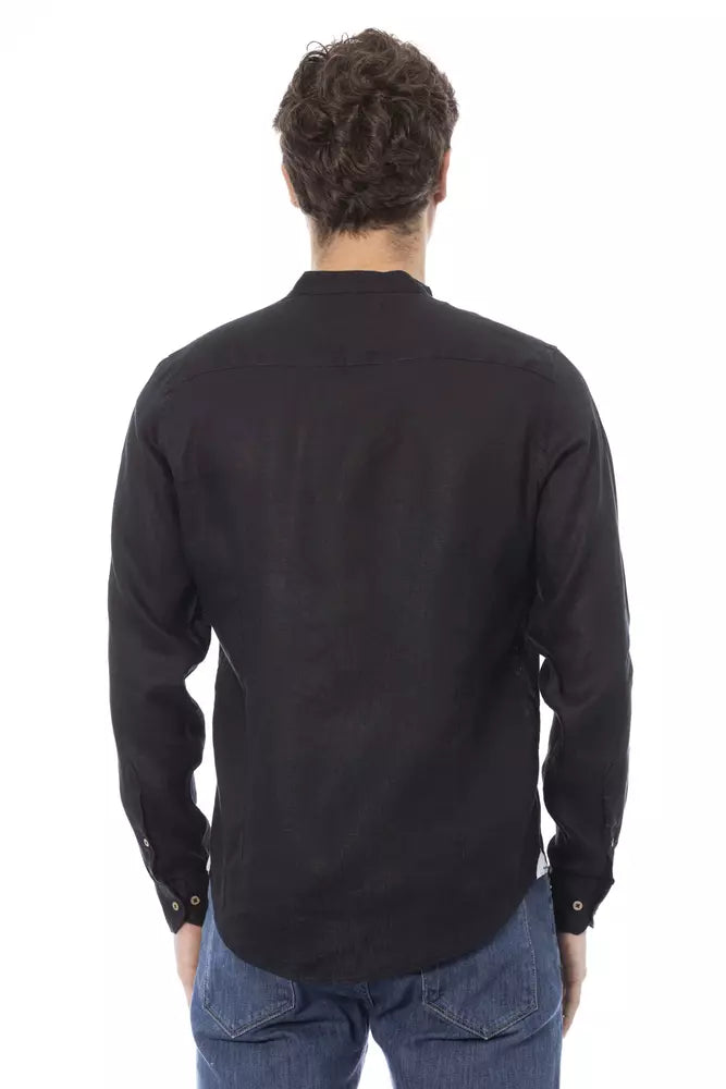 Baldinini Trend Black Lyocell Men Shirt