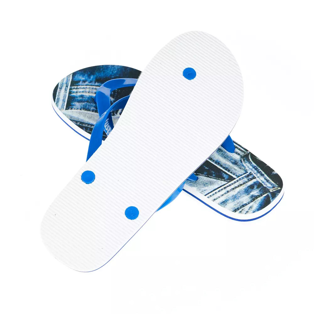 Hellblaue Herren-Flip-Flops mit Logo von Just Cavalli