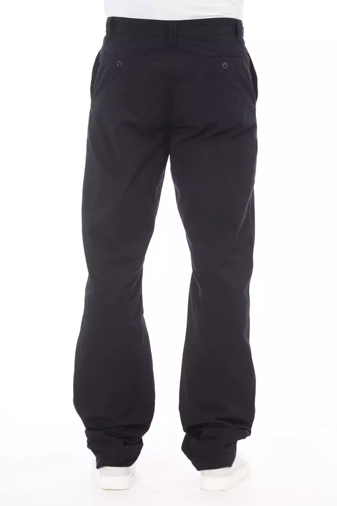 Alpha Studio Sleek Cotton Pants na may Contrast Stitching