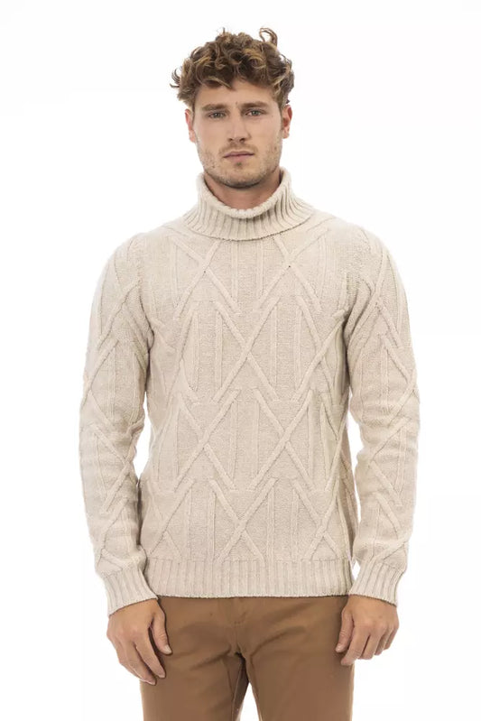 Eleganter Rollkragenpullover von Alpha Studio in sanftem Beige