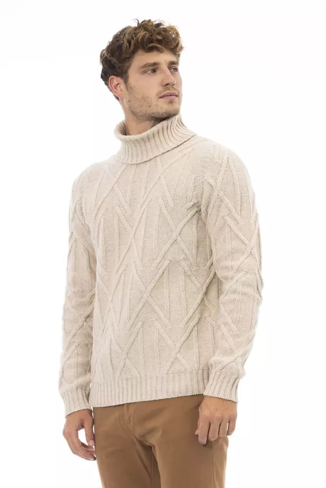 Eleganter Rollkragenpullover von Alpha Studio in sanftem Beige