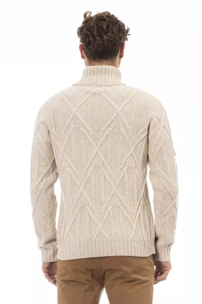 Eleganter Rollkragenpullover von Alpha Studio in sanftem Beige