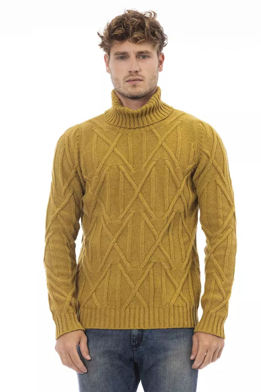 Alpha Studio Chic Gelber Rollkragenpullover für Herren