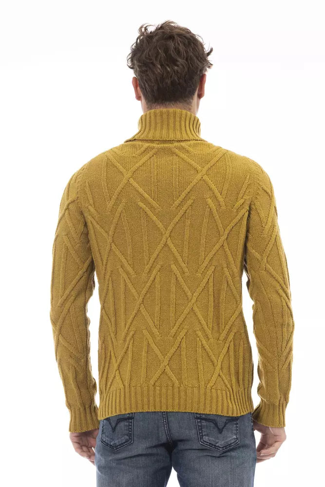 Alpha Studio Chic Gelber Rollkragenpullover für Herren