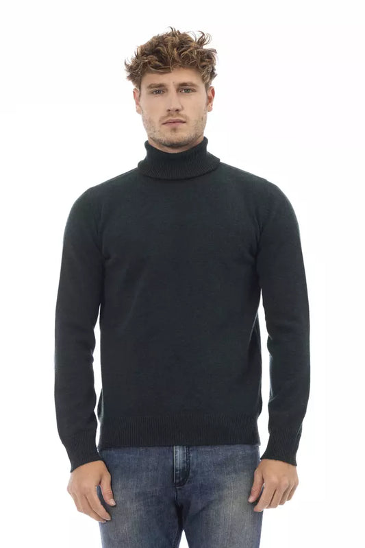 Alpha Studio Eleganter grüner Rollkragenpullover aus Wolle