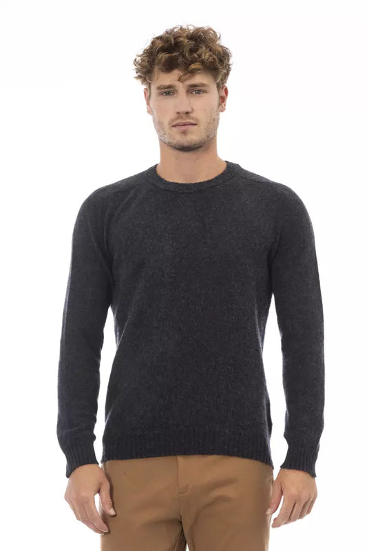 Alpha Studio Eleganter schwarzer Pullover mit Rundhalsausschnitt für Herren