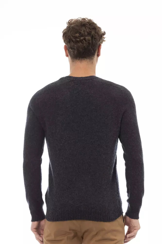 Alpha Studio Eleganter schwarzer Pullover mit Rundhalsausschnitt für Herren