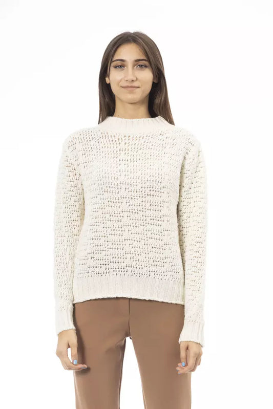 Alpha Studio Eleganter weißer Rollkragenpullover