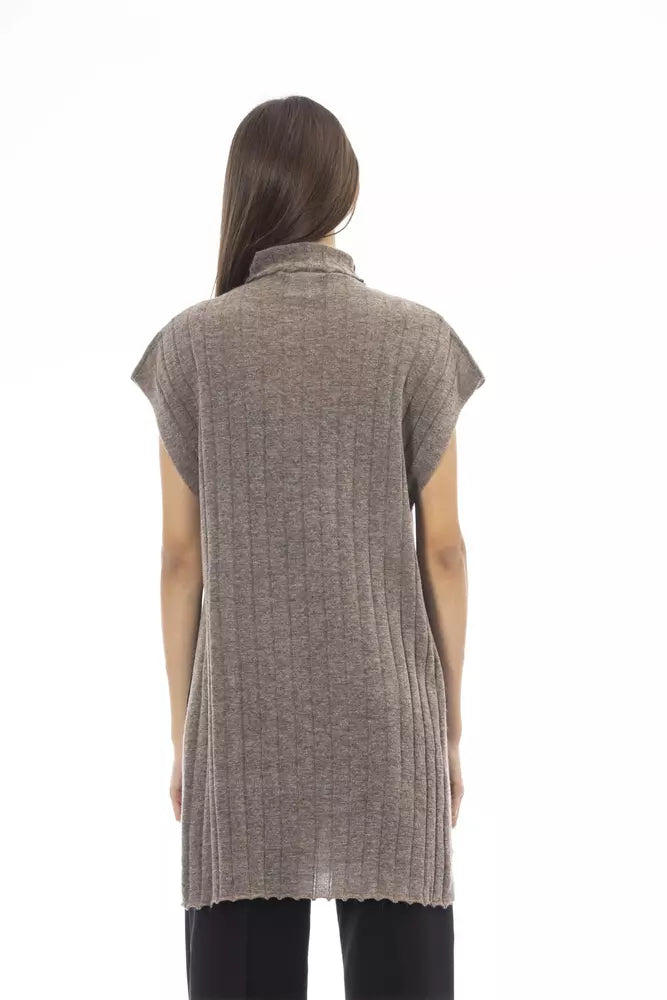 Alpha Studio Brown Alpaca Women Sweater