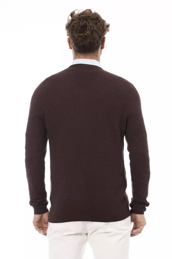 Alpha Studio Eleganter Pullover aus Merinowolle mit V-Ausschnitt