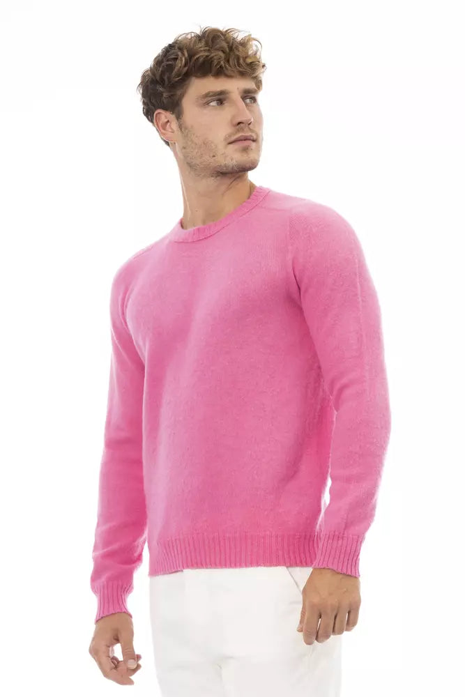 Eleganter Pullover mit Rundhalsausschnitt von Alpha Studio in zartem Rosa