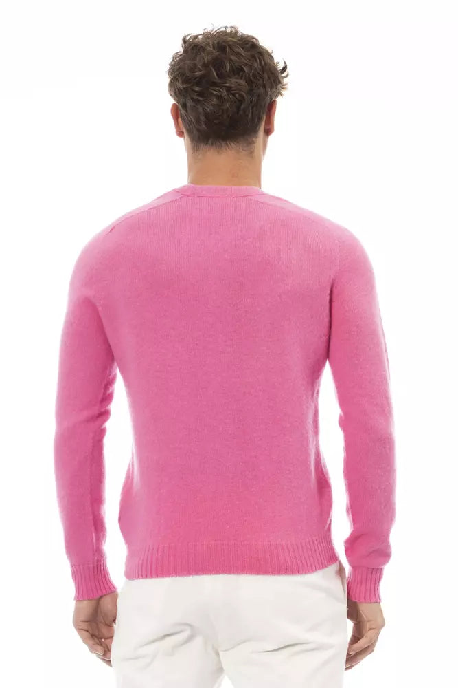 Eleganter Pullover mit Rundhalsausschnitt von Alpha Studio in zartem Rosa