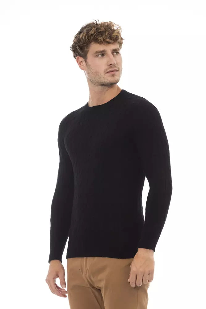 Eleganter Pullover mit Rundhalsausschnitt von Alpha Studio aus luxuriöser Mischung