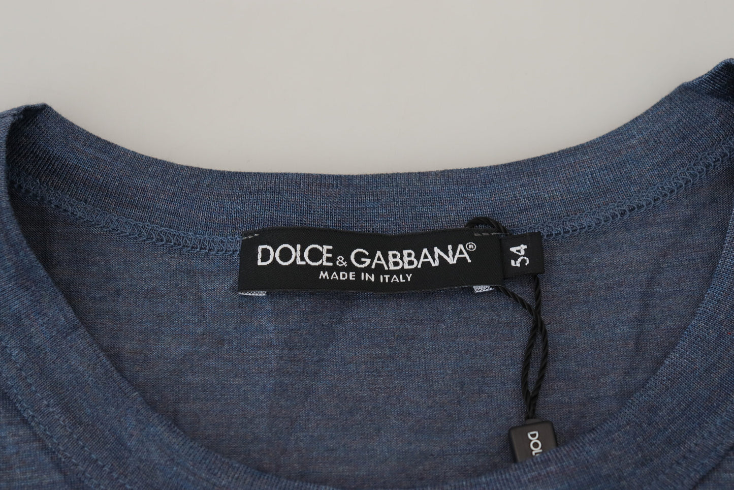 Dolce &amp; Gabbana Blue Silk Men Short Sleeve Tops T-shirt