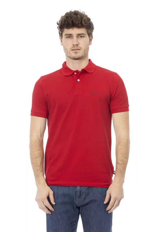 Baldinini Trend besticktes Baumwoll-Poloshirt – üppiges Rot