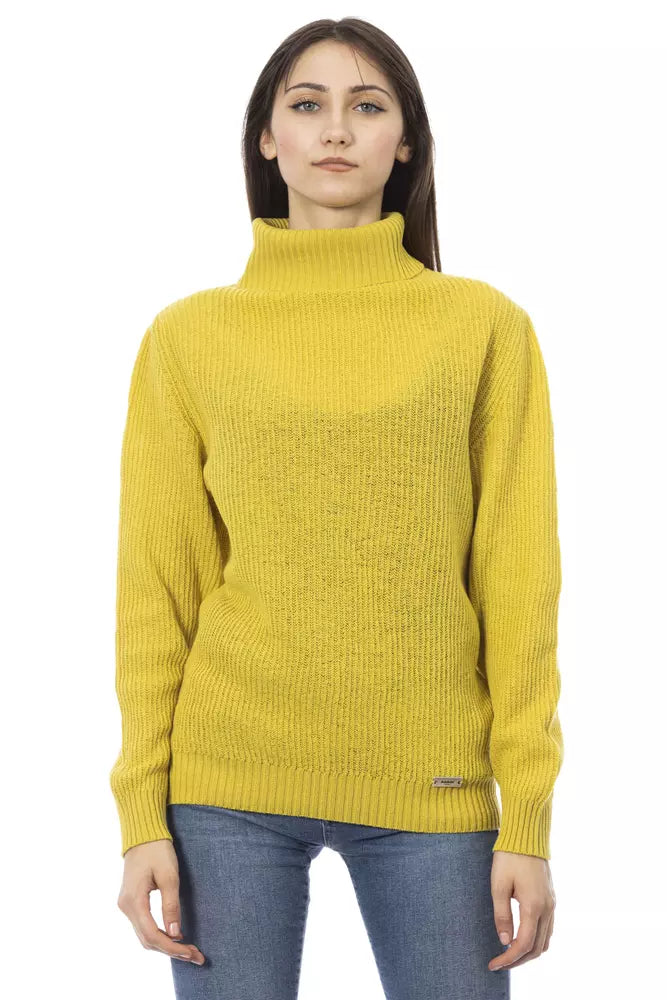 Baldinini Trend Chic Turtleneck Sweater na may Detalye ng Monogram