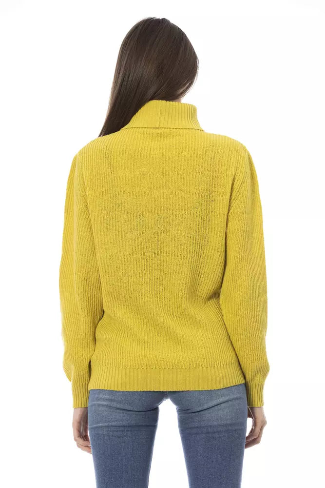 Baldinini Trend Chic Turtleneck Sweater na may Detalye ng Monogram